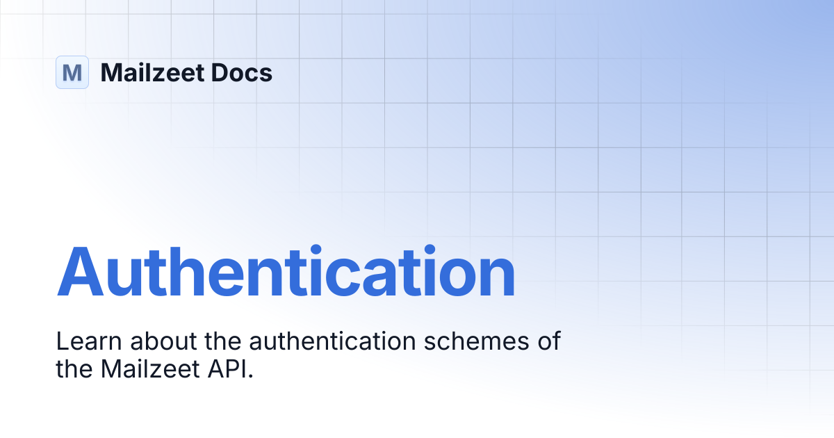 Authentication mailzeet docs